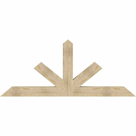 Ekena Millwork Saratoga Rough Sawn Timber Gable Bracket, Douglas Fir, 84"W x 35"H x 6"D x 6"F, 10/12 Pitch GBW084X35X0606SAR00RDF